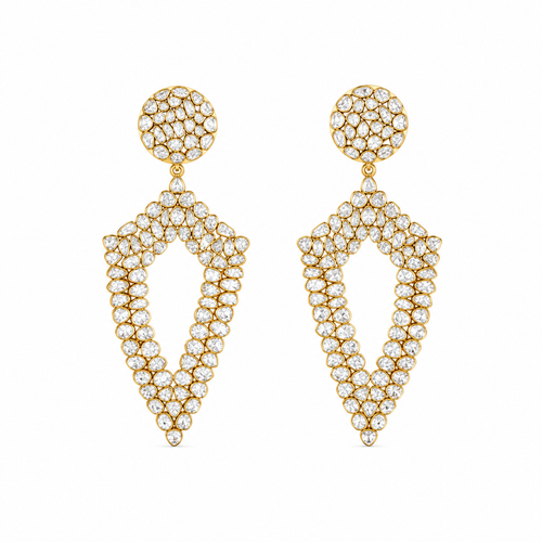 Meera Polki 14KT Gold Diamond Dangle Earrings