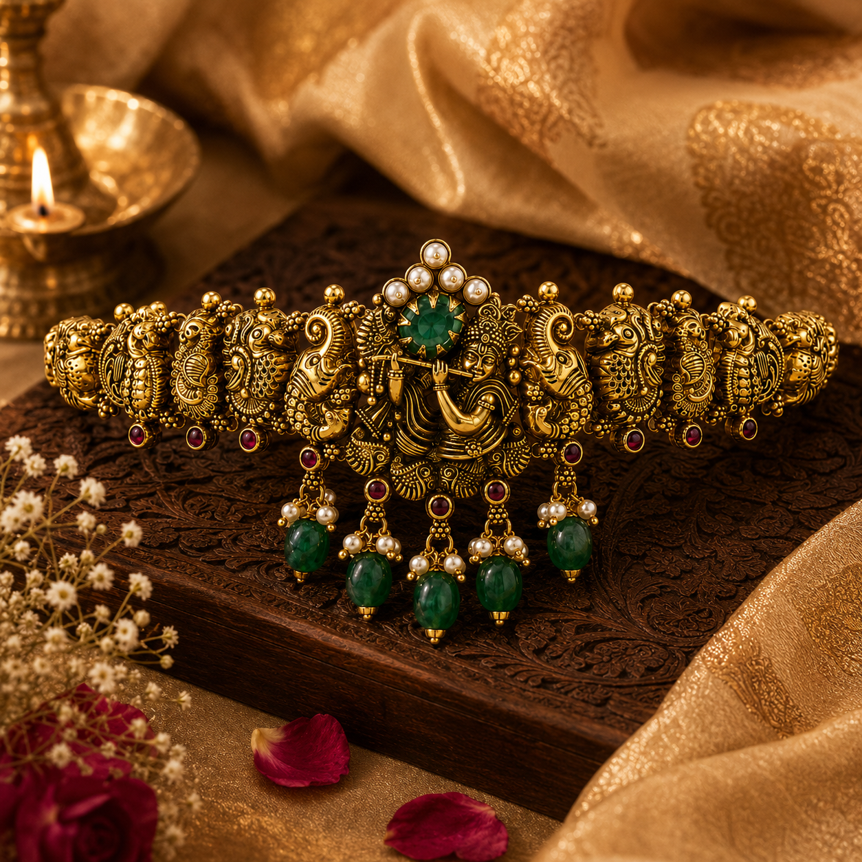 Melodious Krishna 22KT Gold Bajuband