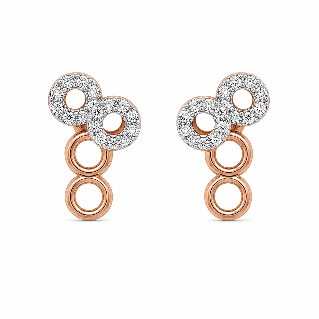 Mini Circlet 18KT Gold Diamond Stud Earrings