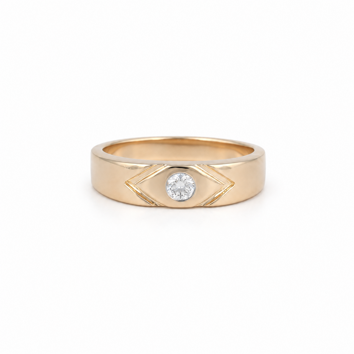 Modish Eye 14KT Gold Diamond Band Ring