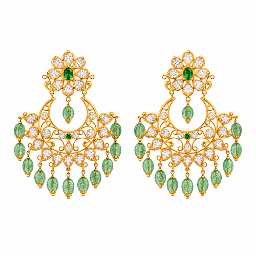 Mrinala 22KT Gold Chandbali Earrings