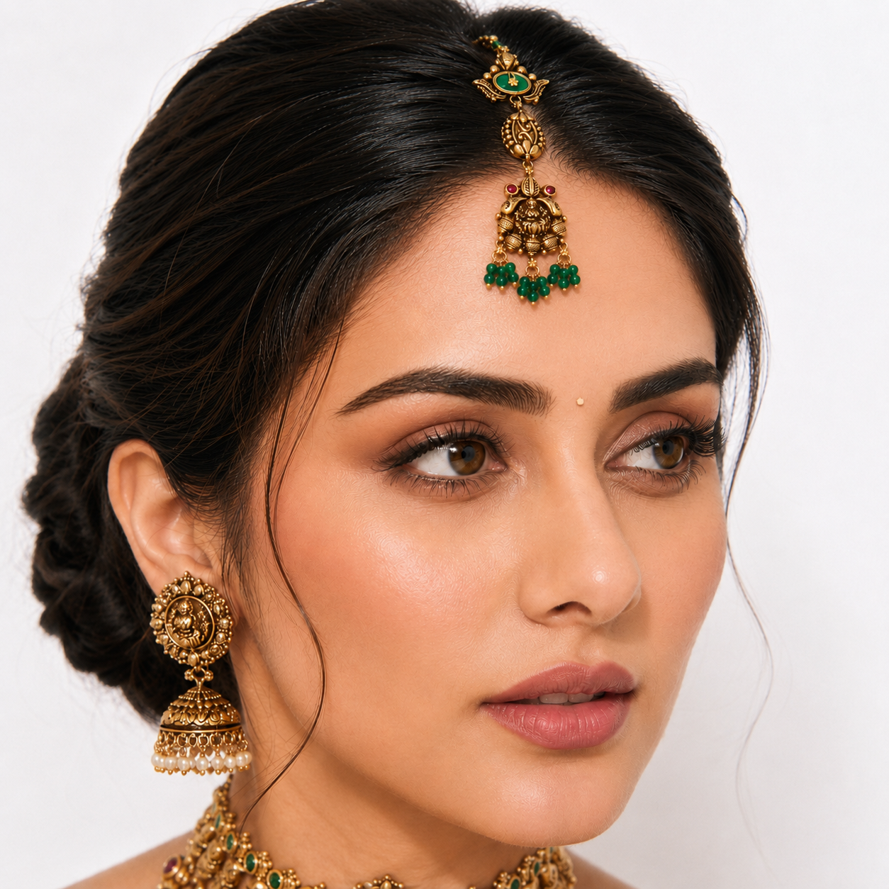 Narayani 22KT Gold Antique Maang Tikka