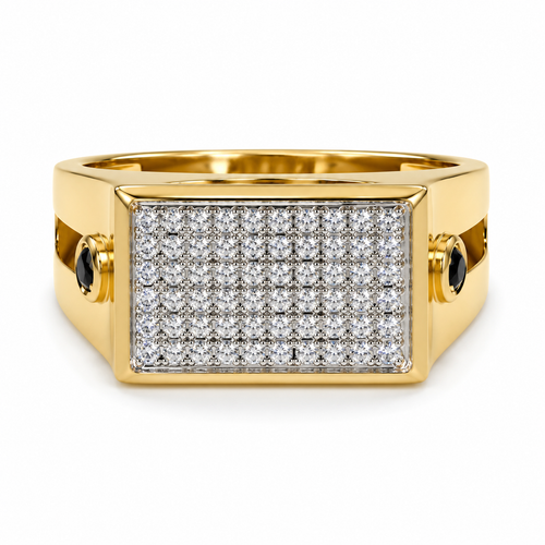 Nexus Micro Pave 18KT Gold Signet Ring