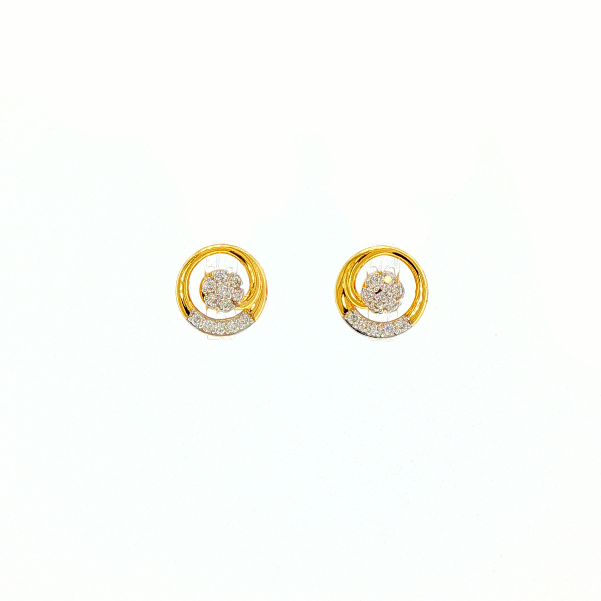 Orbit Cut 14KT Lab Grown Diamond Stud Earrings