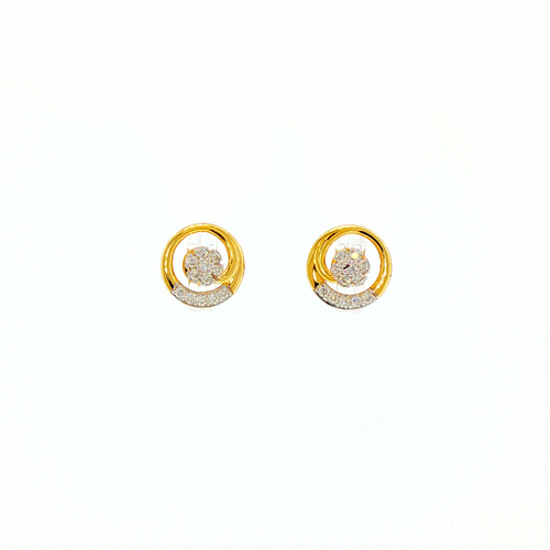 Orbit Cut 14KT Lab Grown Diamond Stud Earrings