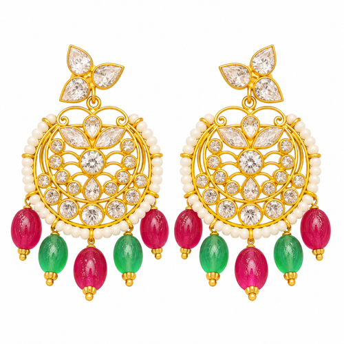Ishani 22KT Gold Chandbali Earrings