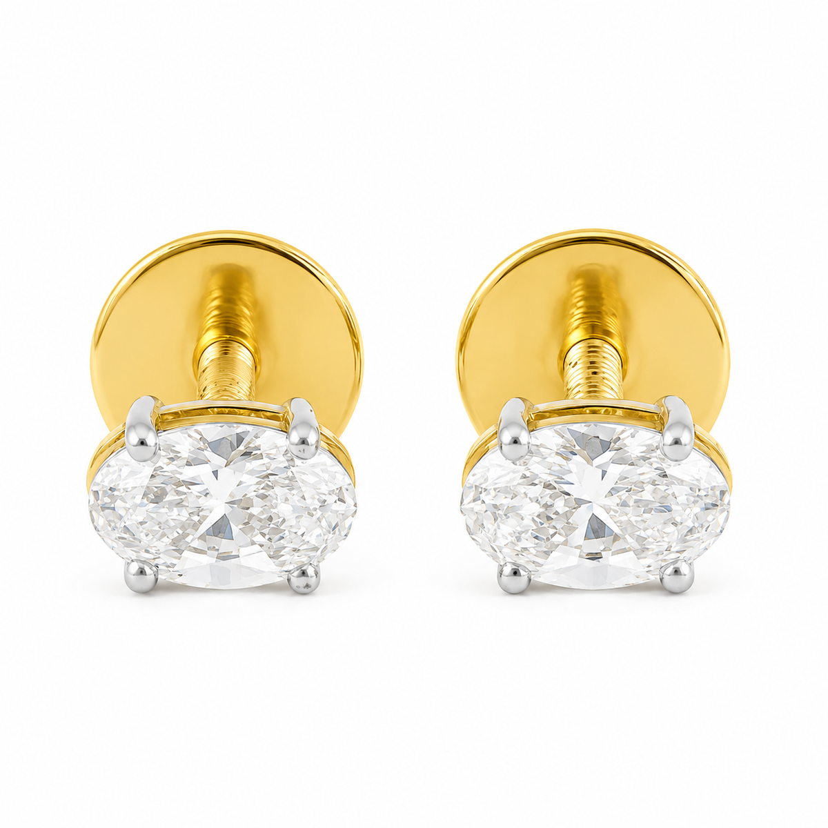 Oval Lab Grown Diamond Stud Earrings