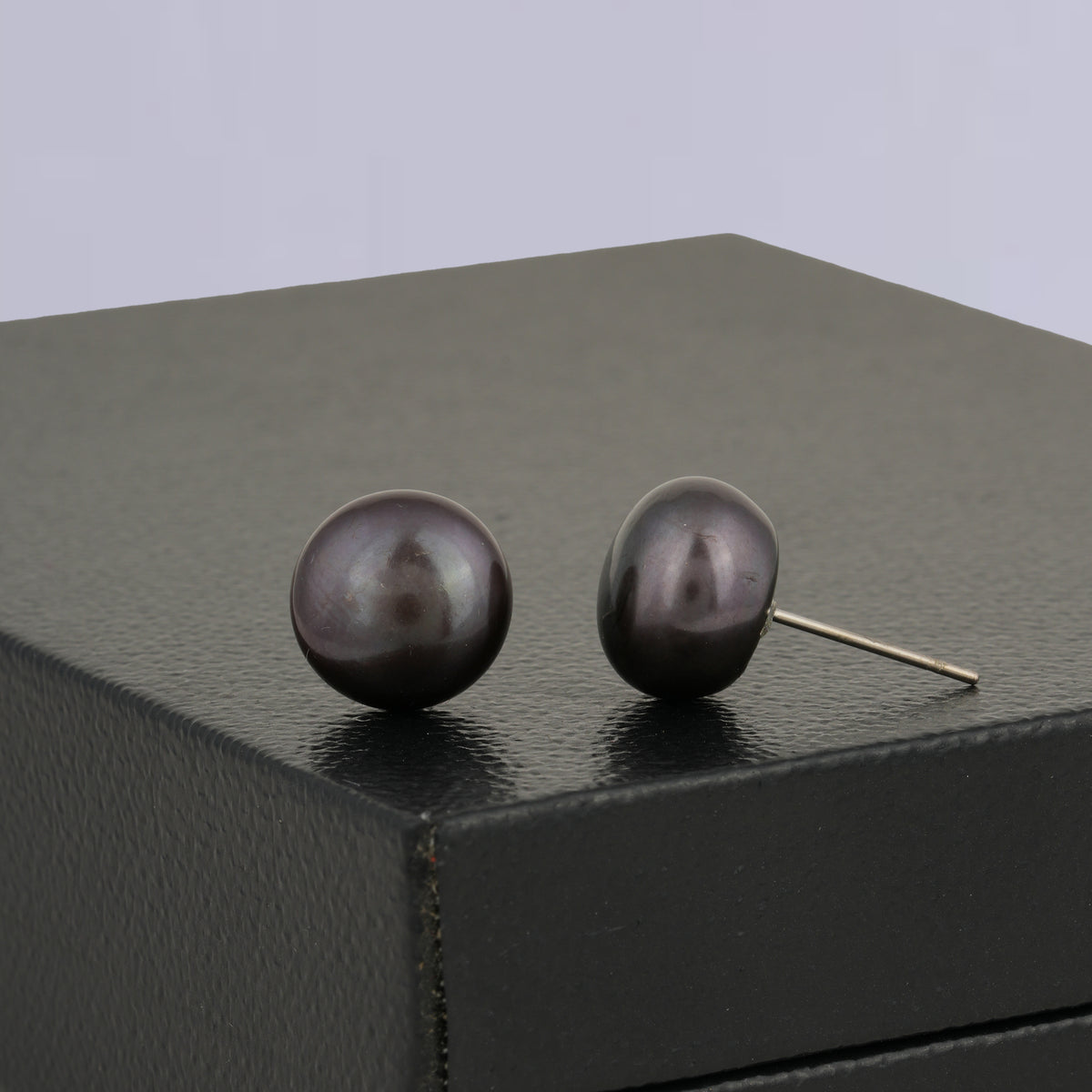 Subtle Black Pearl Stud Earrings