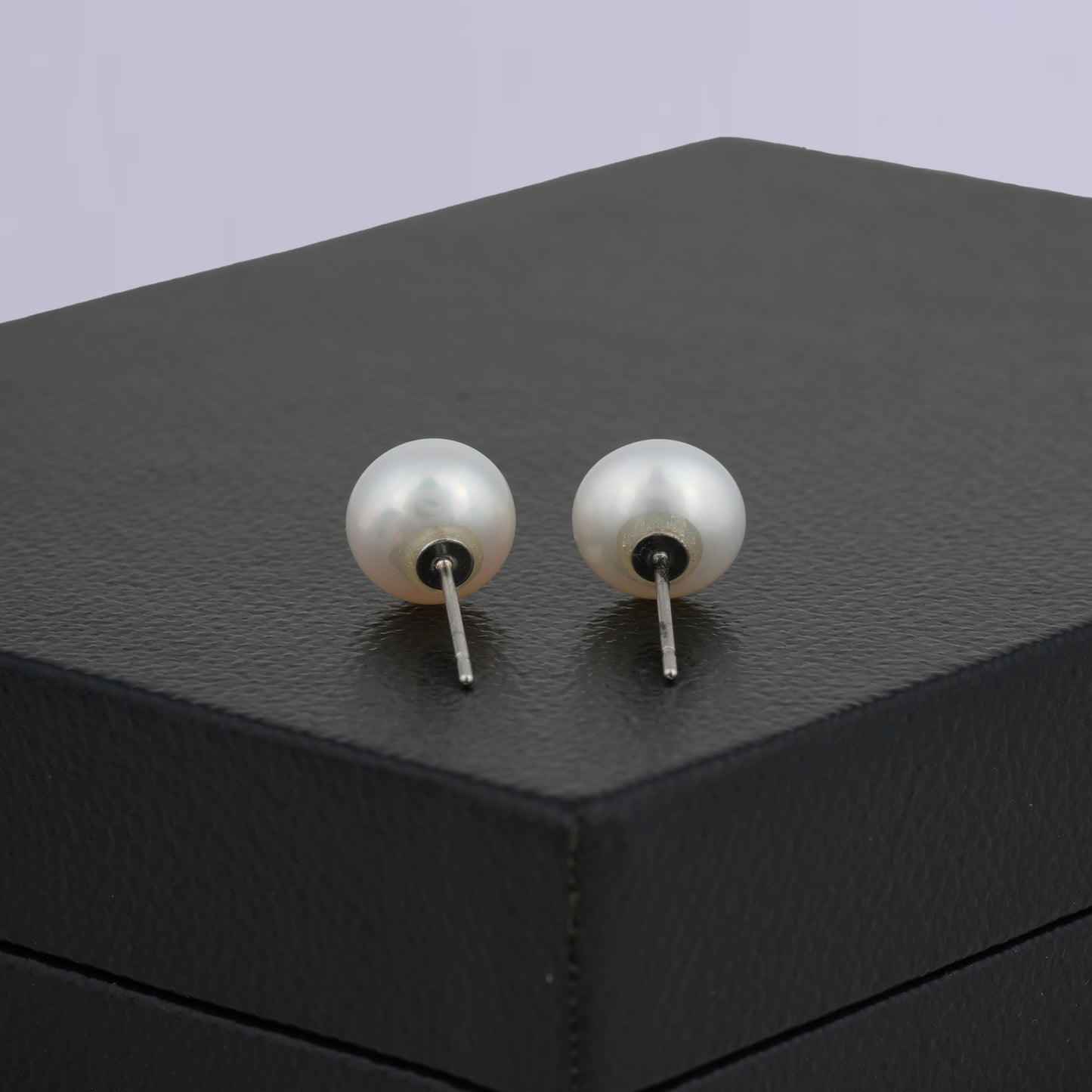 Glowing White Pearl Stud Earrings