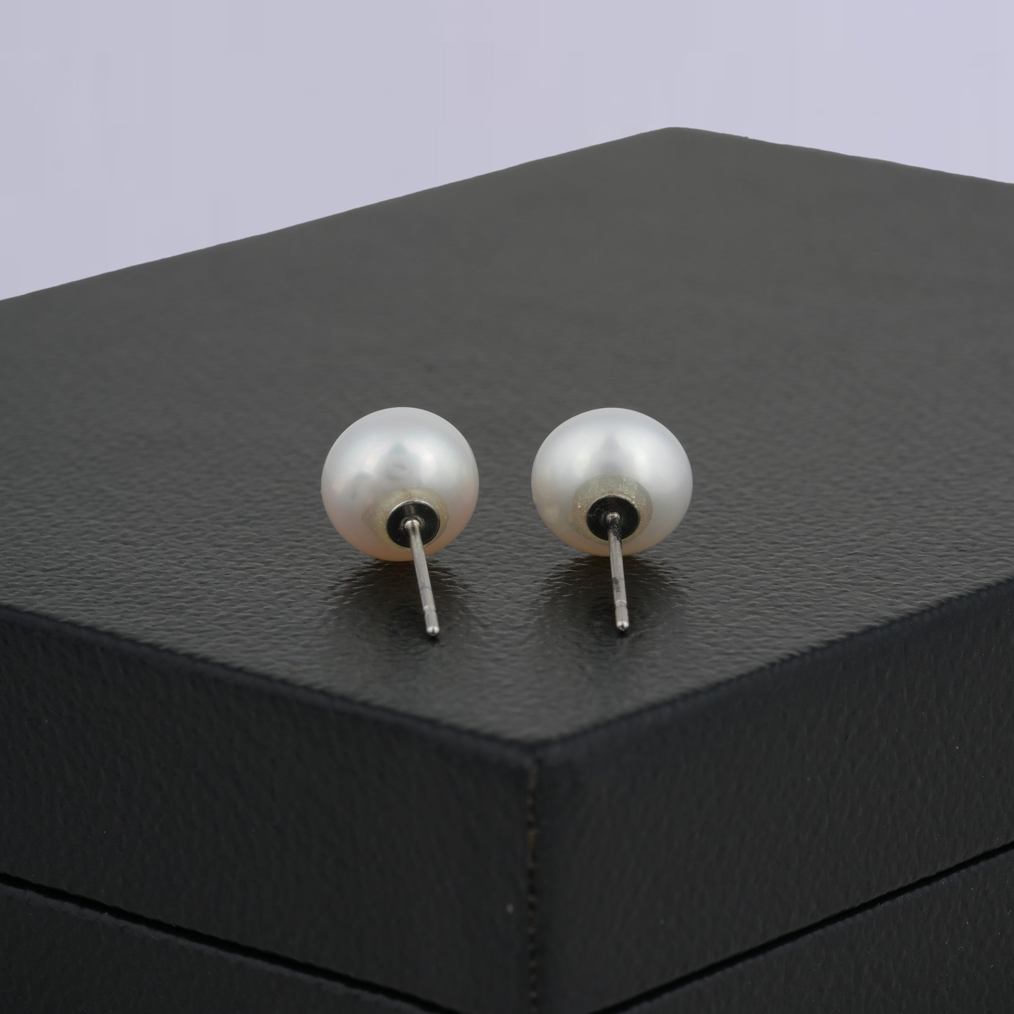 Glowing White Pearl Stud Earrings