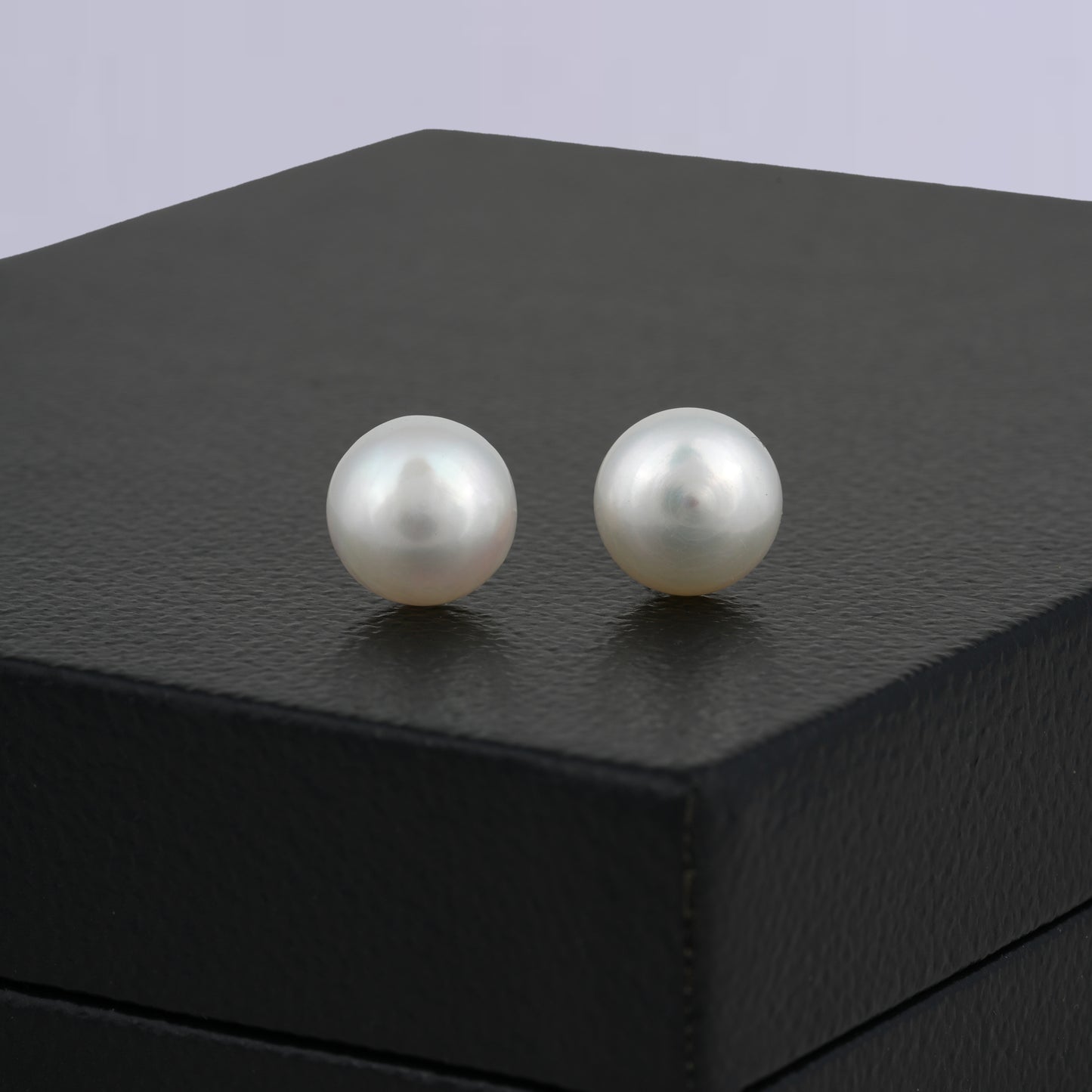 Glowing White Pearl Stud Earrings
