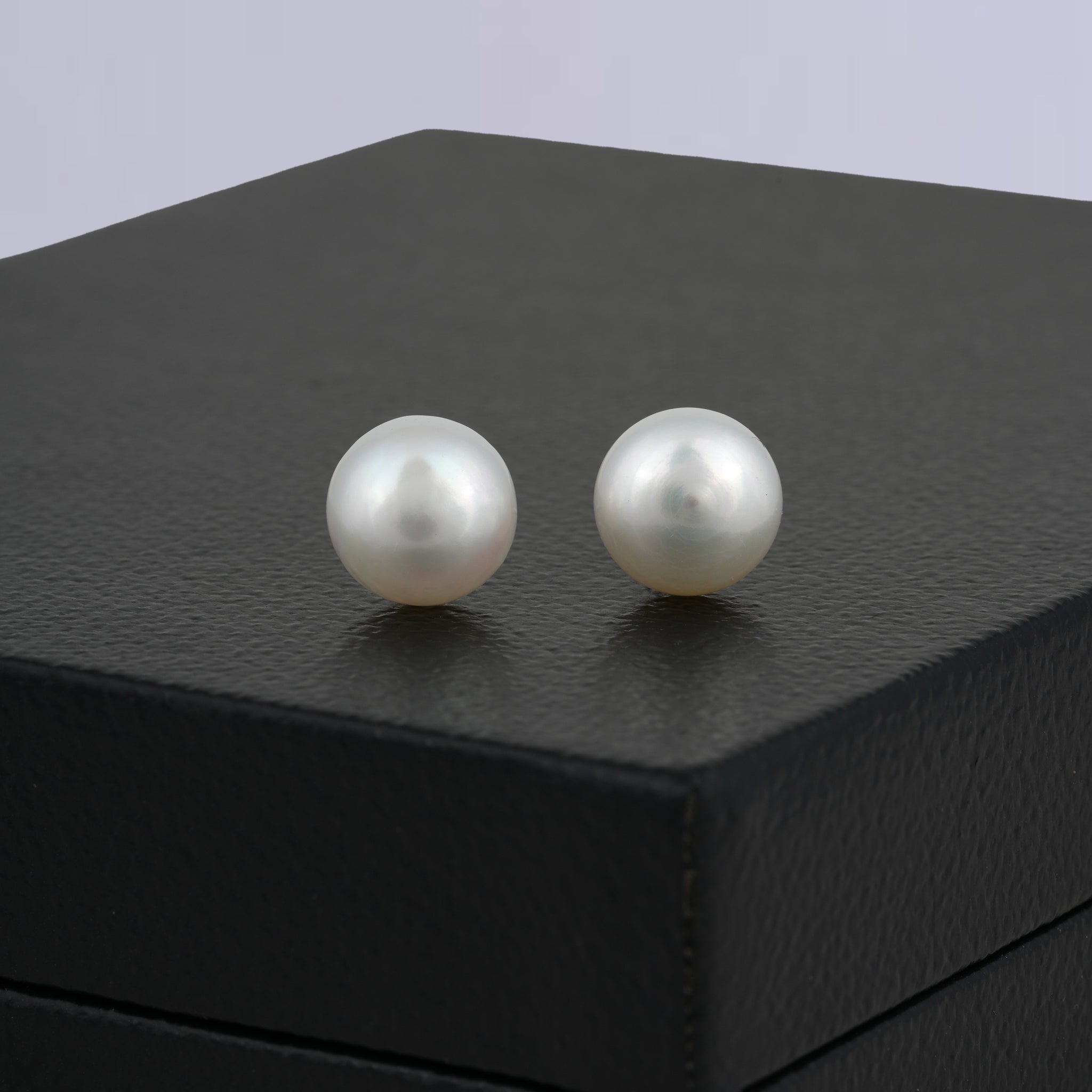 Glowing White Pearl Stud Earrings