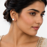Glowing White Pearl Stud Earrings