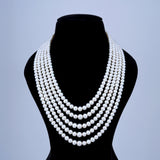 5 line Half- Round Gradation Pearl Mala