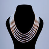 5 line Flat Shaded Pearl Mala