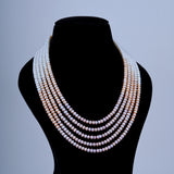 5 line Flat Shaded Pearl Mala