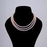 3 line- Pearl Shaded Oval Mala