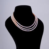 3 line- Pearl Shaded Oval Mala