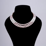 3 line- Pearl Rainbow Oval Mala