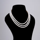 3 line- Pearl Oval Mala