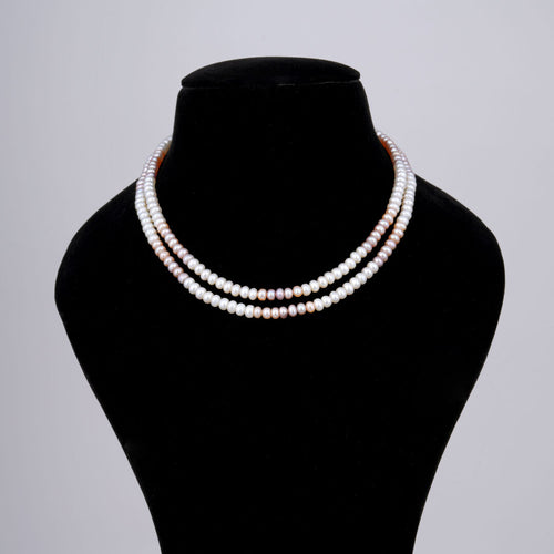 Artfully Colored Layered Pearl Necklace