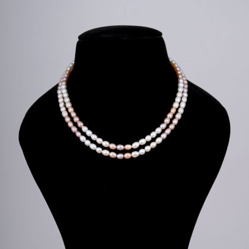 Exclusive Oval Layered Pearl Necklace
