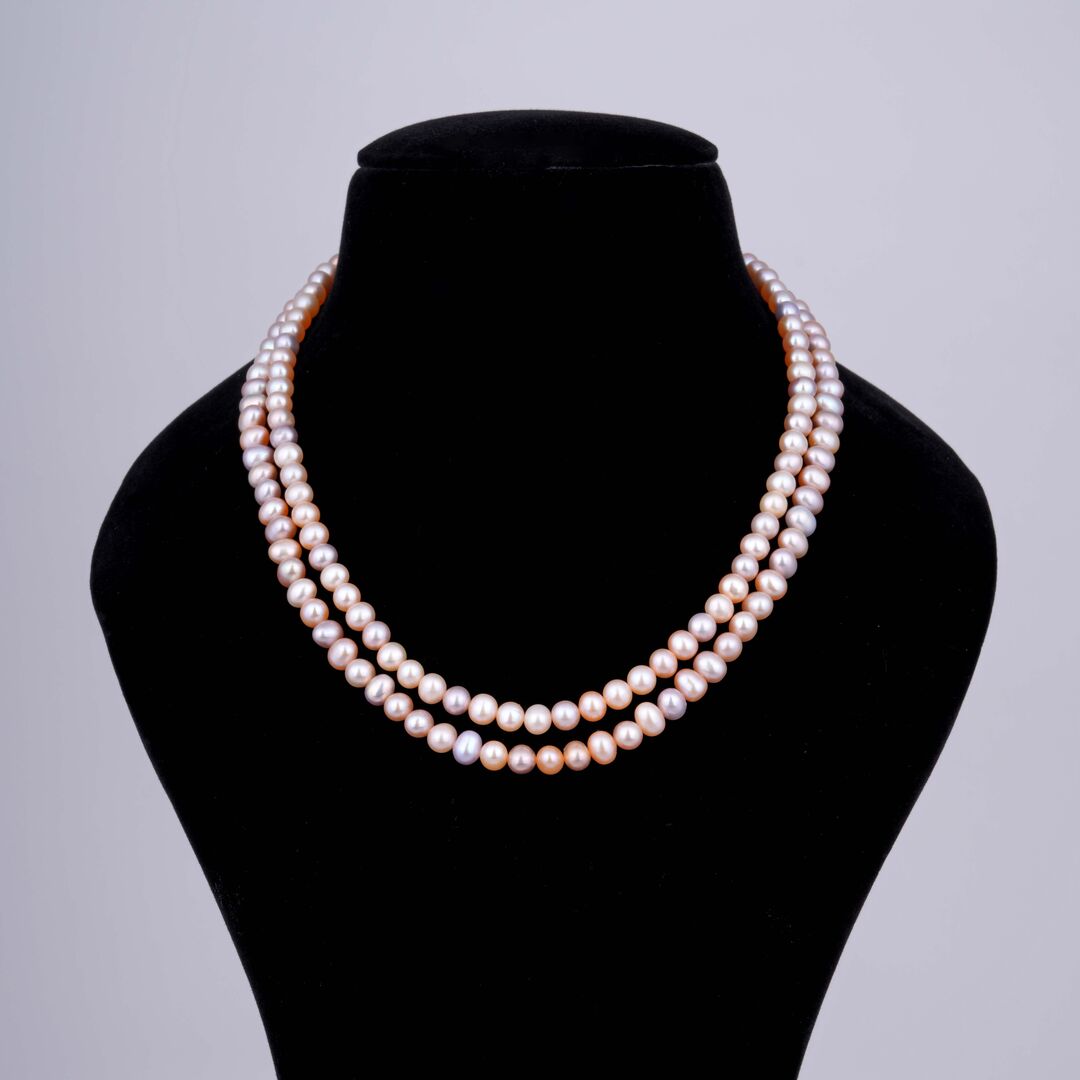 Multi Shade Layered Round Pearl Necklace