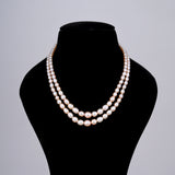 2 line Oval Peach Gradation Pearl Mala