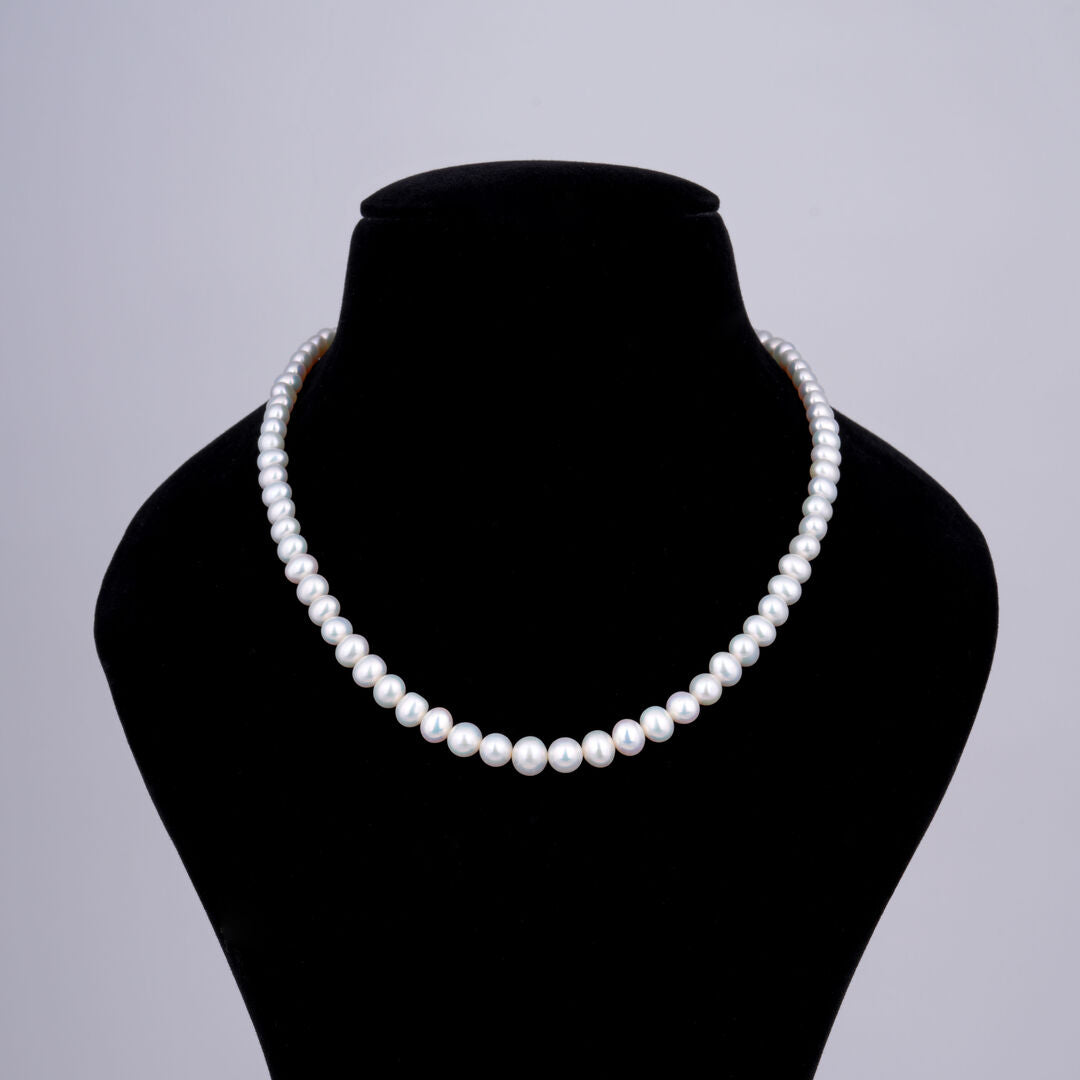 1 line Half Round Gradation Pearl Mala