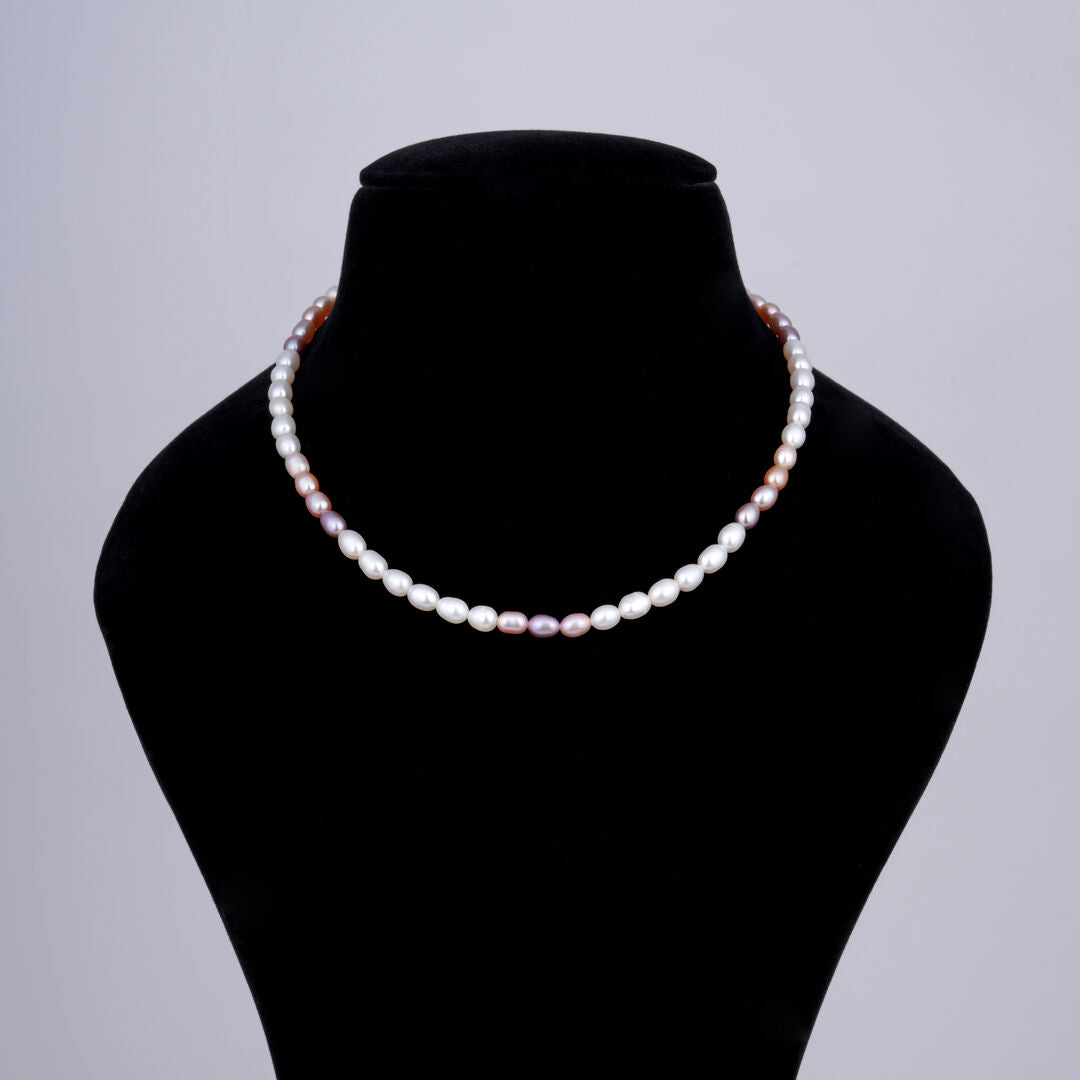 Rainbow Oval Pearl Necklace