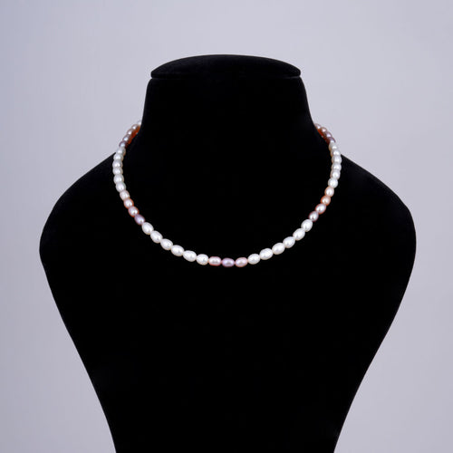 Rainbow Oval Pearl Necklace