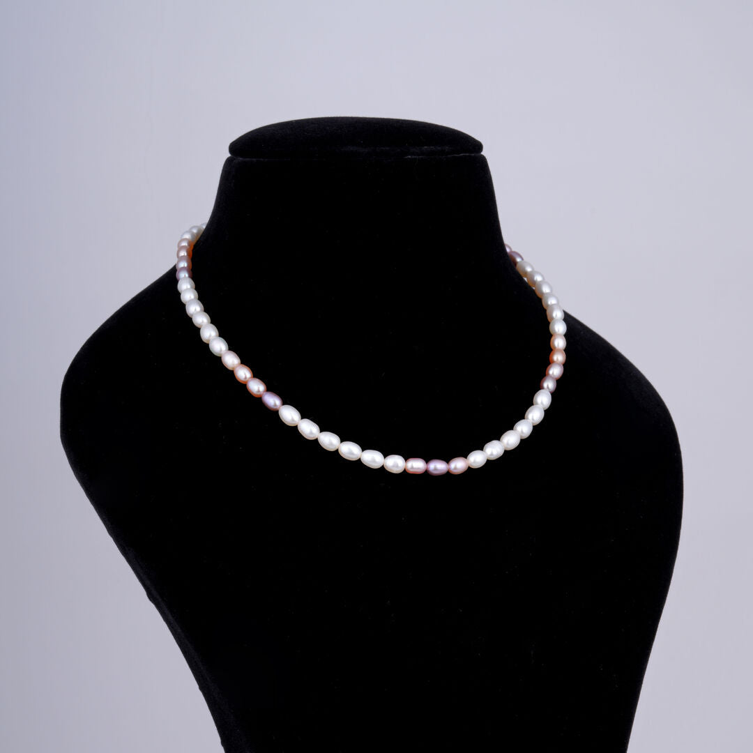 1 line Rainbow Oval Pearl Mala