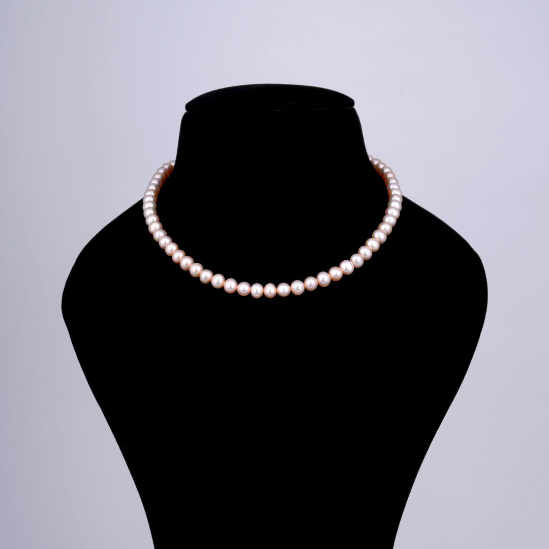 Classic Peach Pearl Necklace