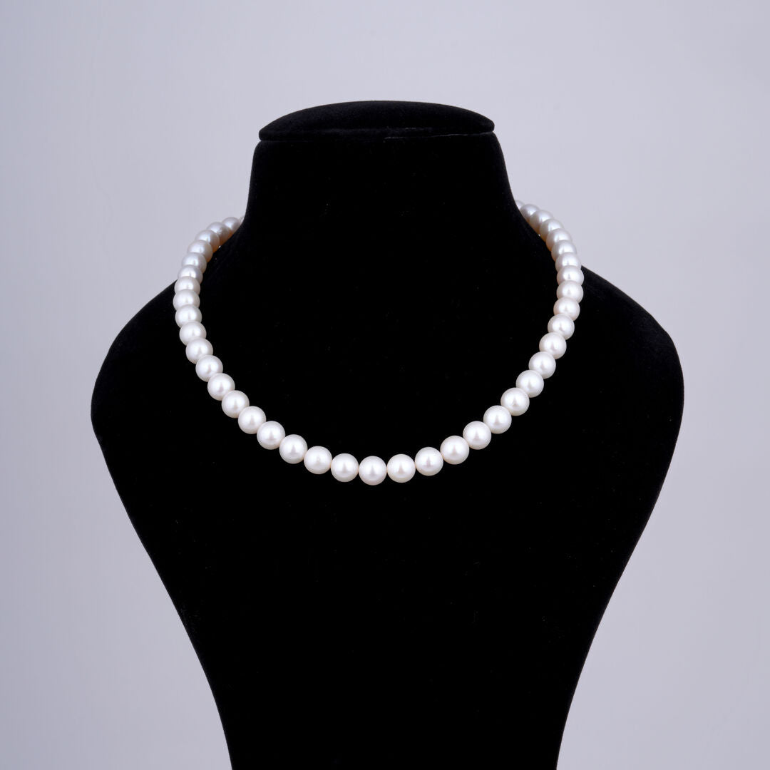 1 line Off White Oval Pearl Mala