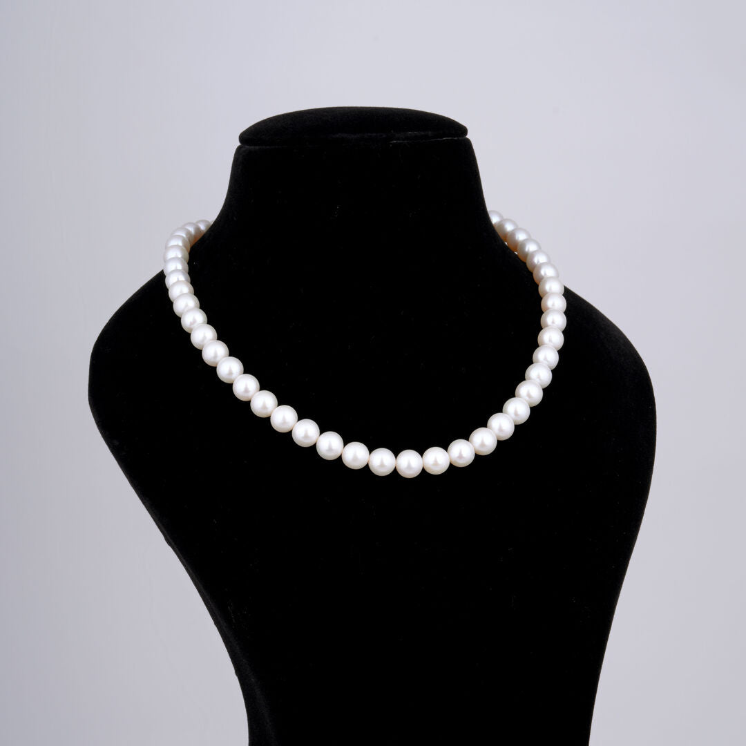 1 line Off White Oval Pearl Mala