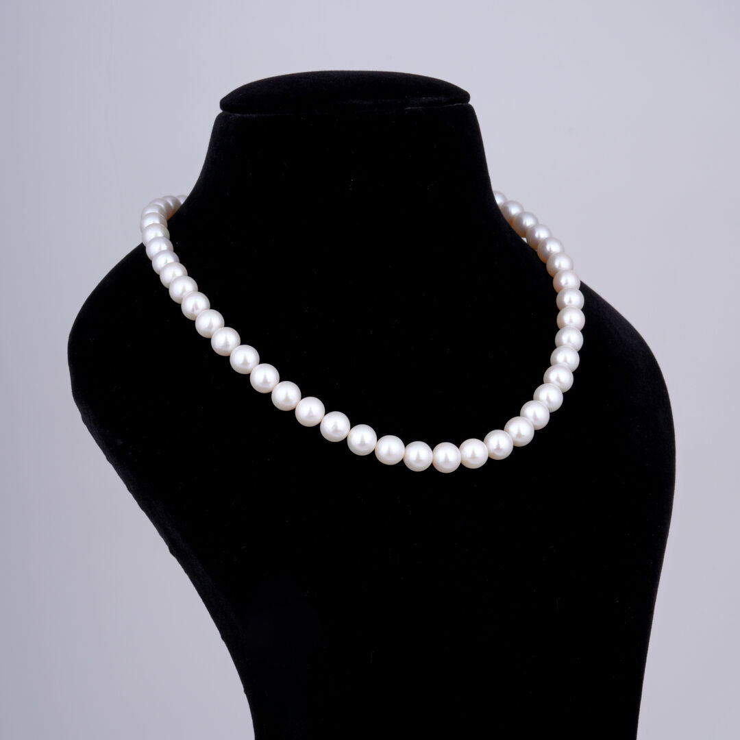 1 line White Round Pearl Mala