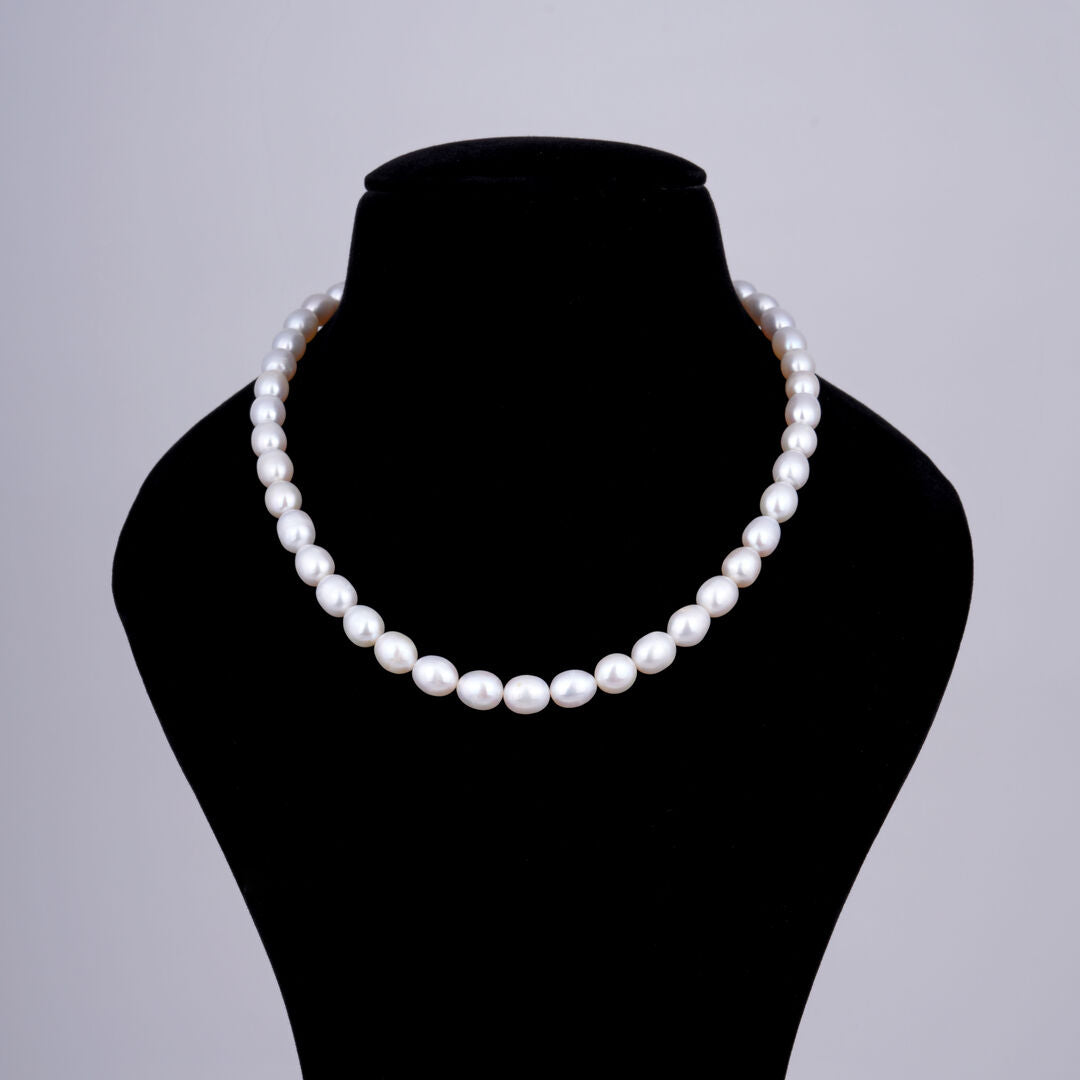 1 line Off-White Round Pearl Mala