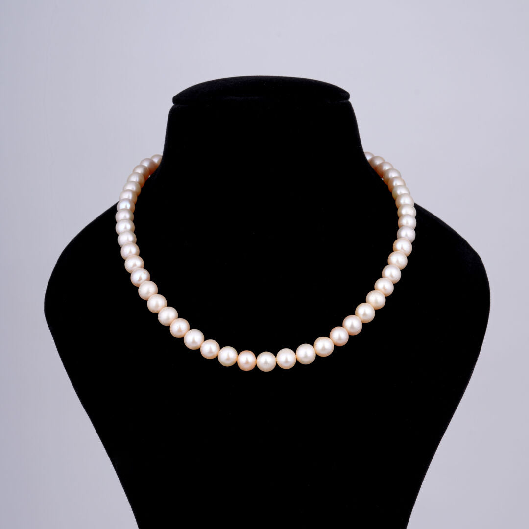 1 line Pink Half- Round Pearl Mala