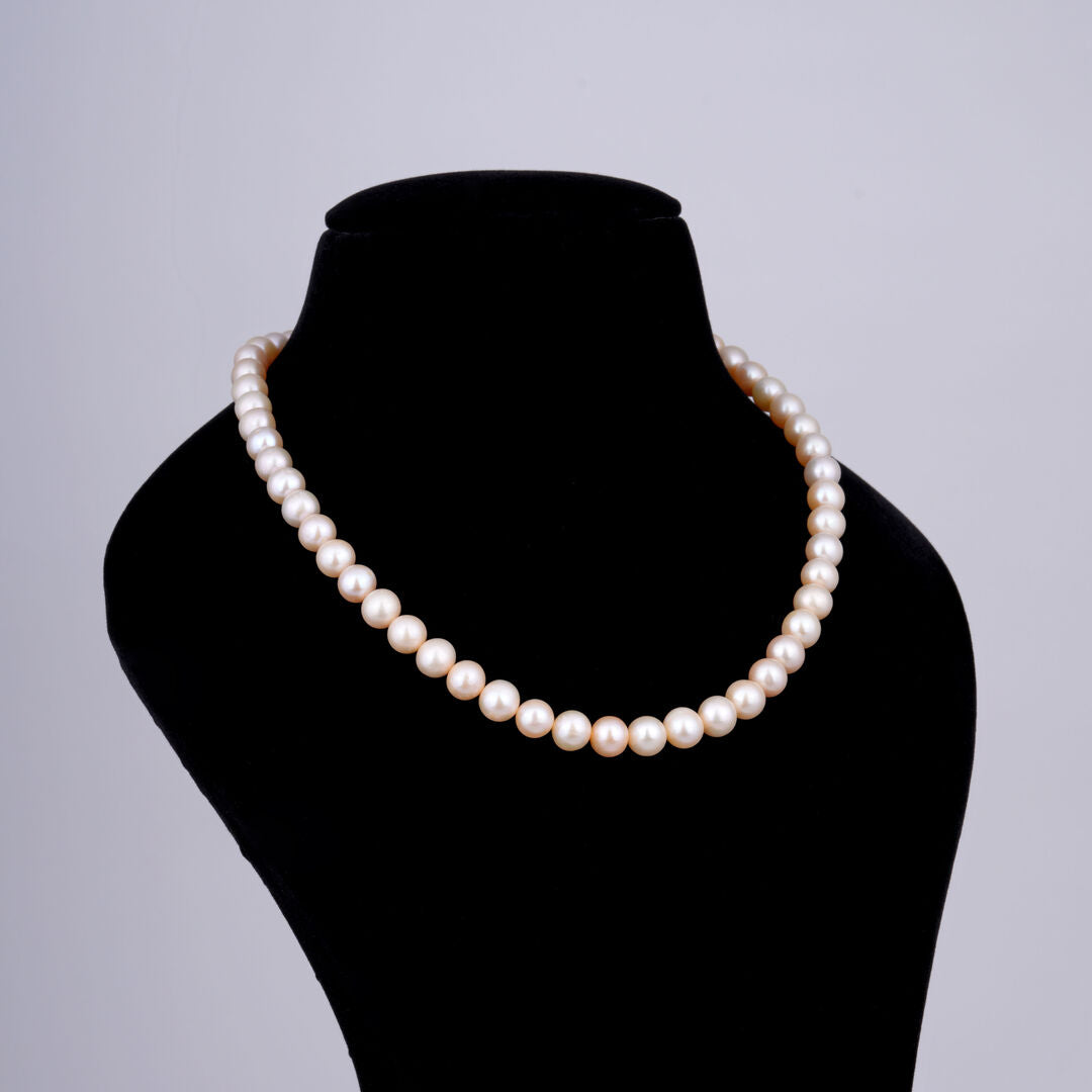1 line Pink Half- Round Pearl Mala
