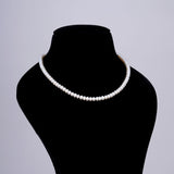 1 line White Flat Pearl Mala