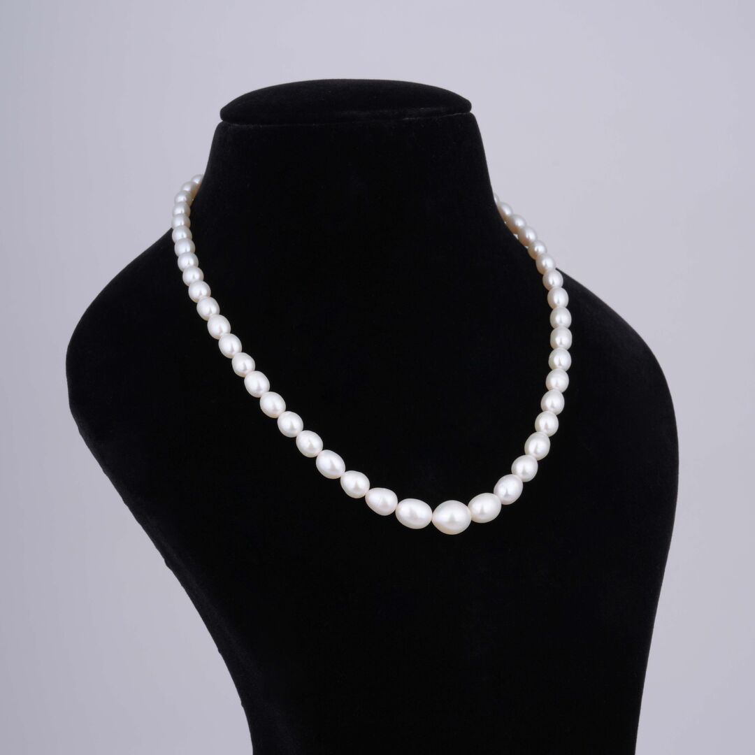 1 line Oval Gradation Pearl Mala