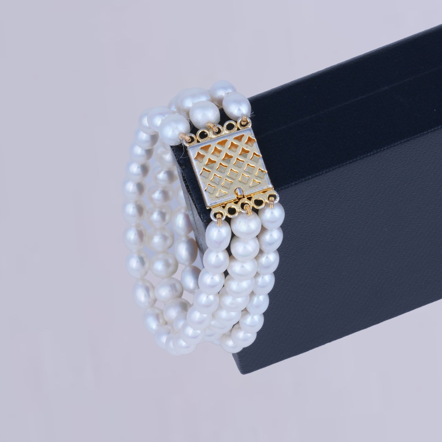 White Tri Layer Pearl Bracelet
