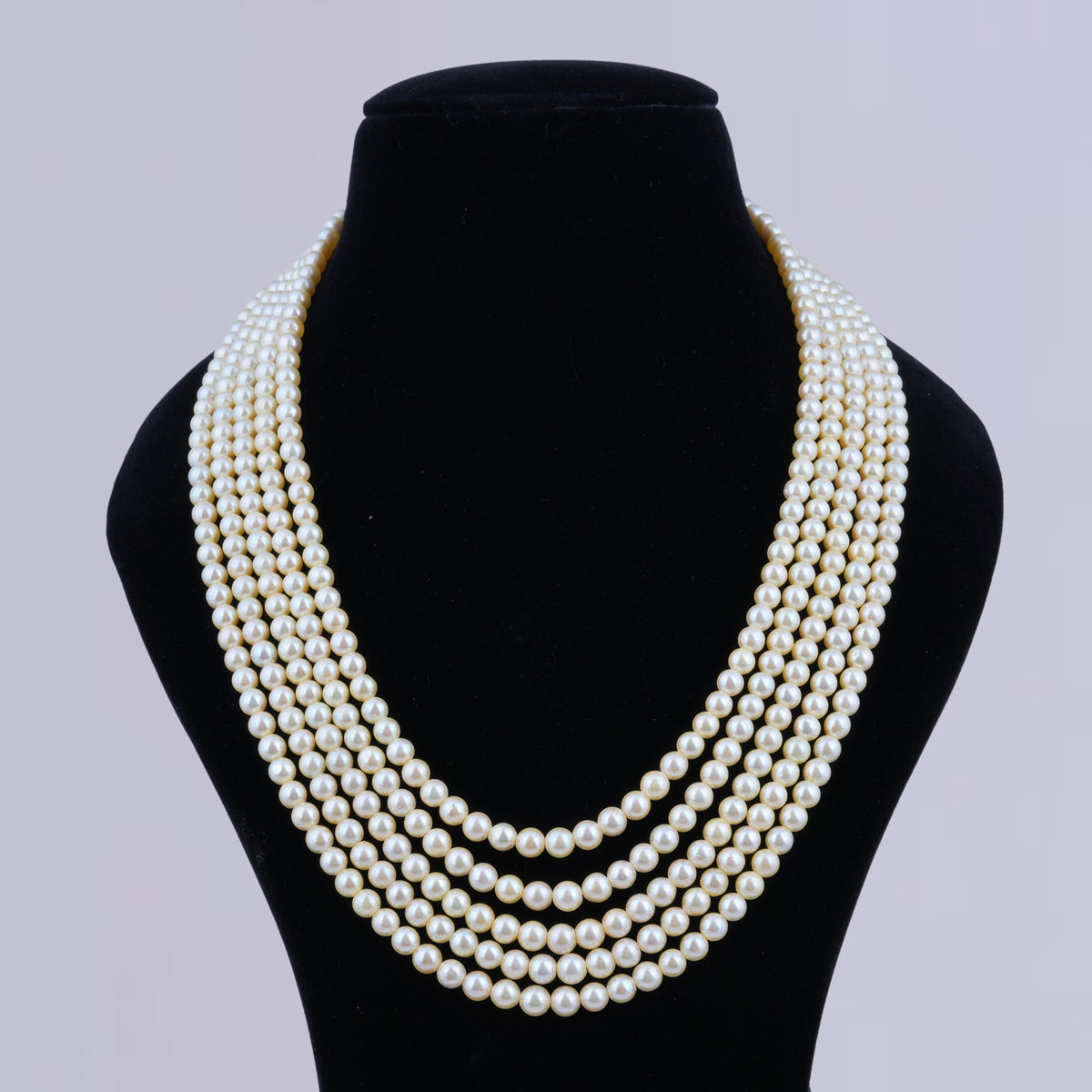 Warm Vanilla 5-Layer Pearl Necklace