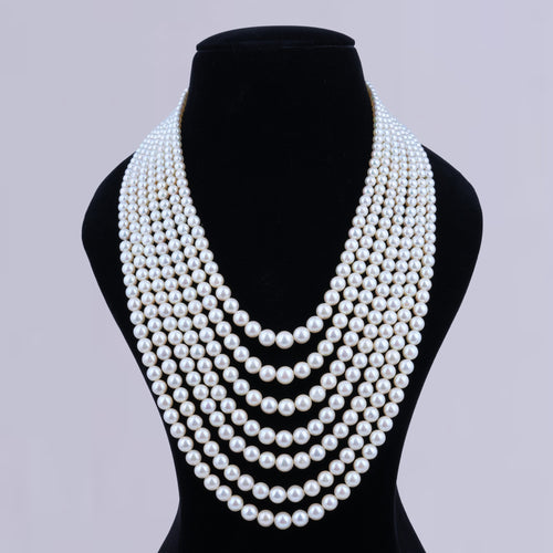 Whipped 7-Layer Pearl Necklace