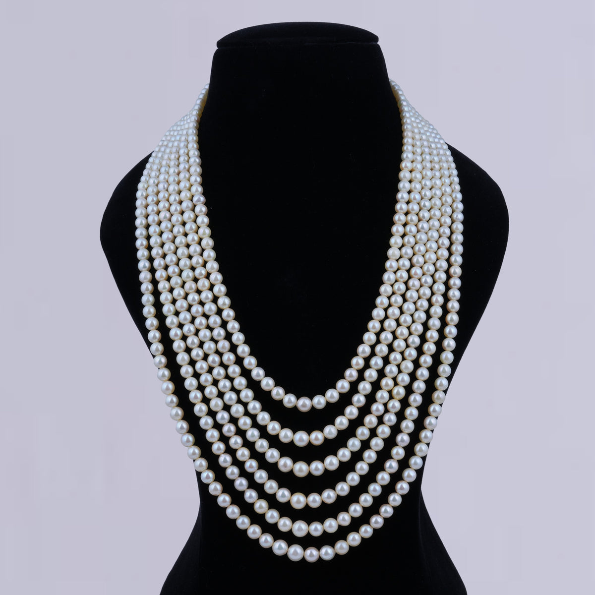 Multi Layered Creamrose Pearl Necklace