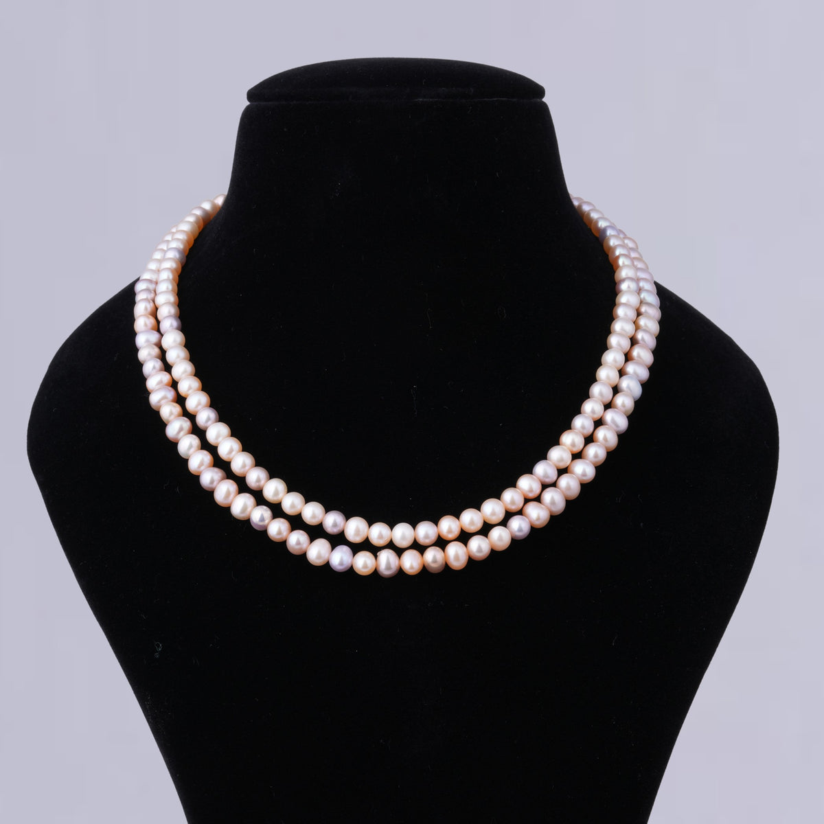 Lustrous Peach Pearl Necklace