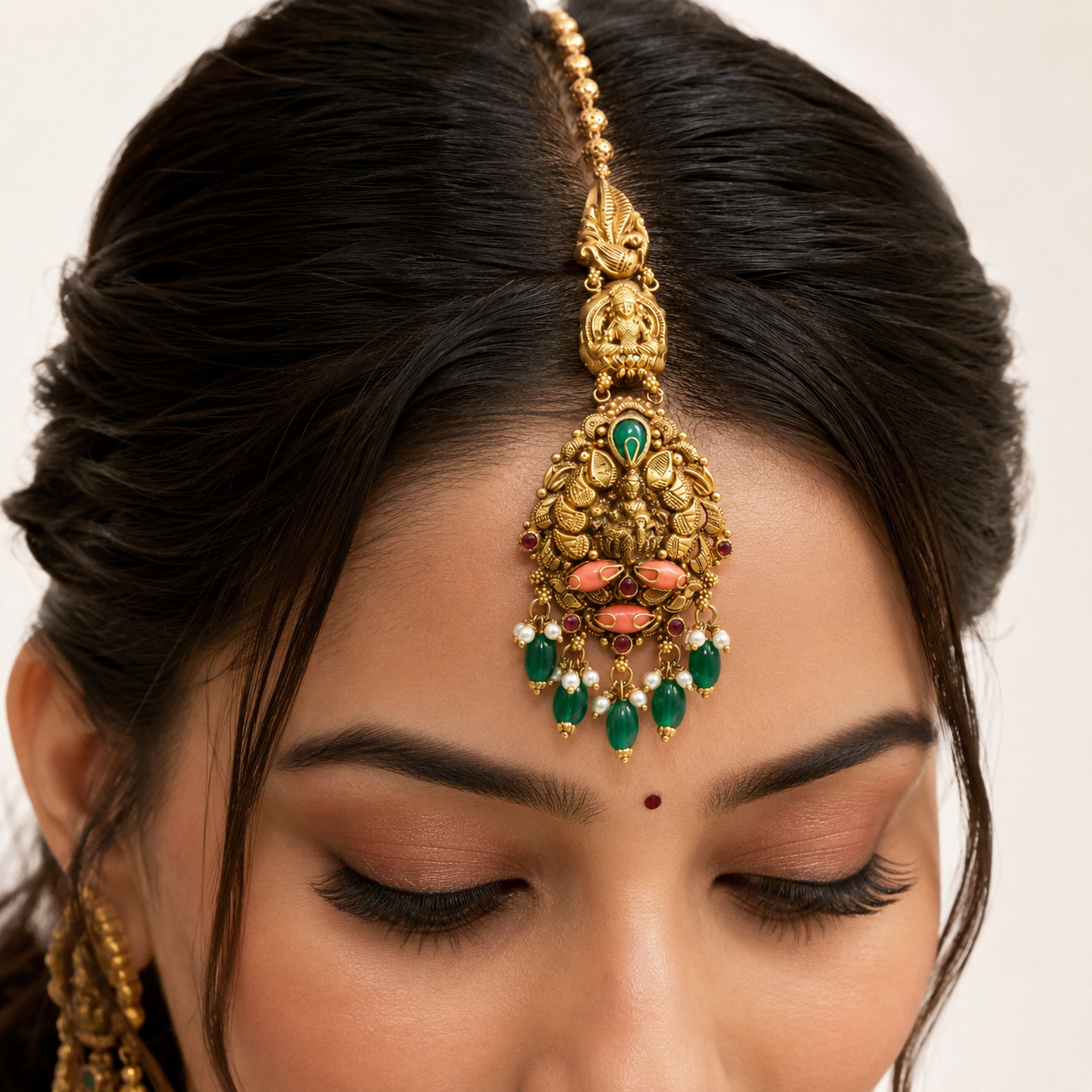 Padmakshi 22KT Gold Antique Maang Tikka