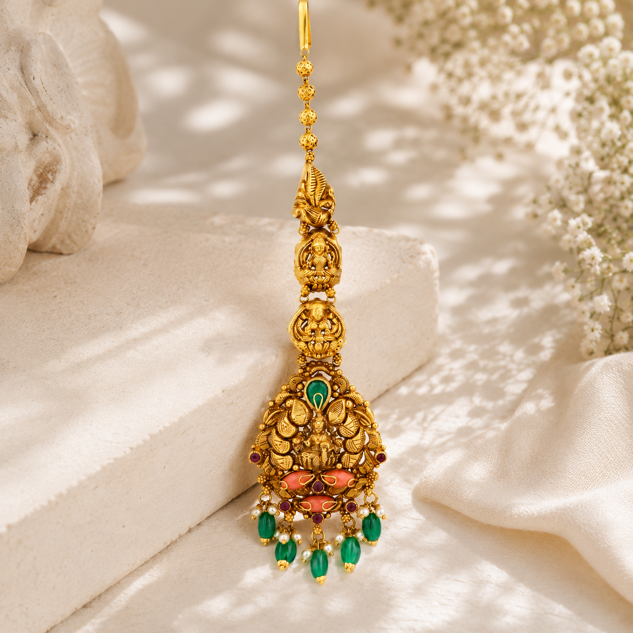 Padmakshi 22KT Gold Antique Maang Tikka