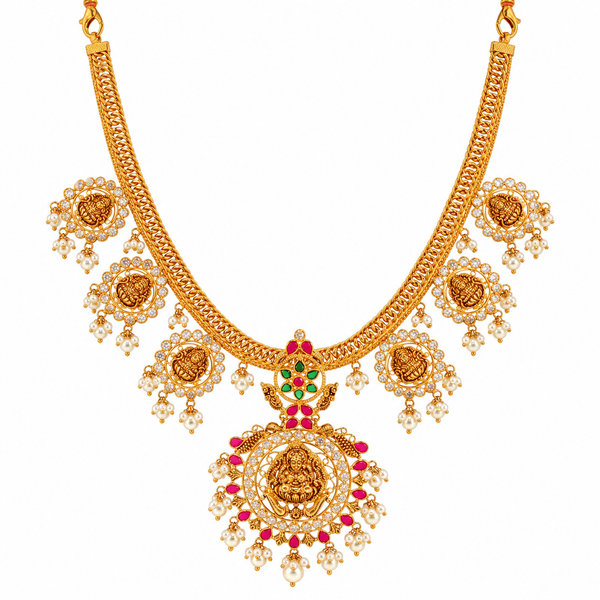 Padmika 22KT Gold Temple Necklace
