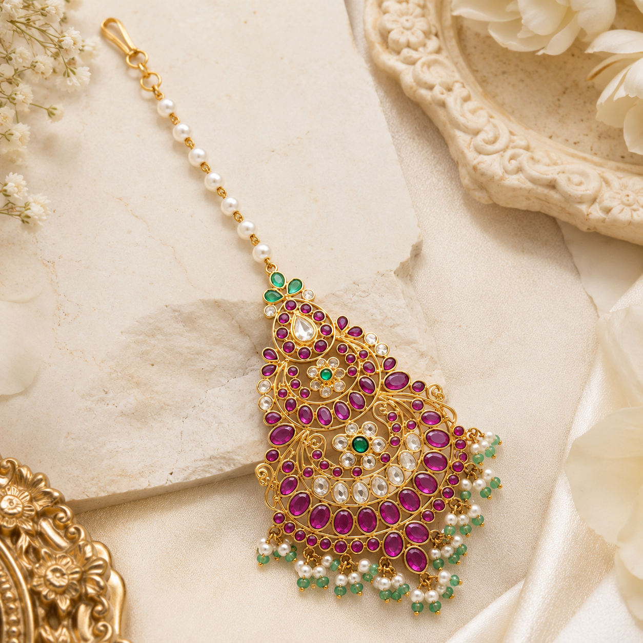 Parinika 22KT Gold Maang Tikka